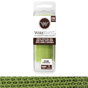 Tube Ribbon Wire Mesh, 85mm Tight Chartreuse, 100cm - tight -cuffs - WIRE KNITZ