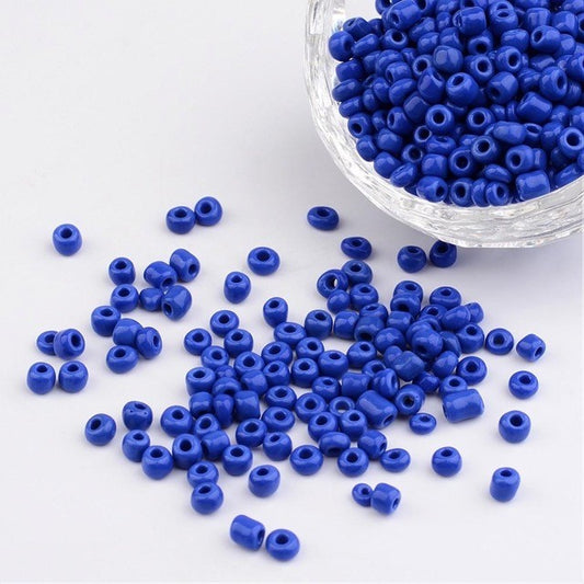 Seed Beads, Dark Blue, size 6/0 (3.6mm), 50 grams approx 465pcs