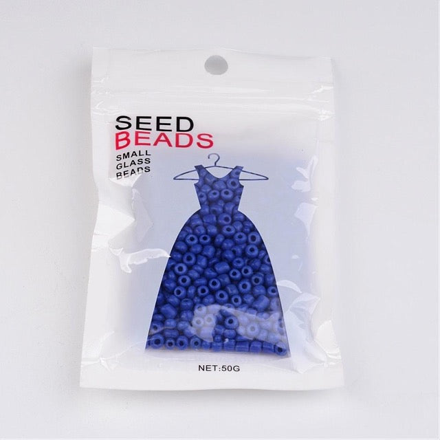 Seed Beads, Dark Blue, size 6/0 (3.6mm), 50 grams approx 465pcs