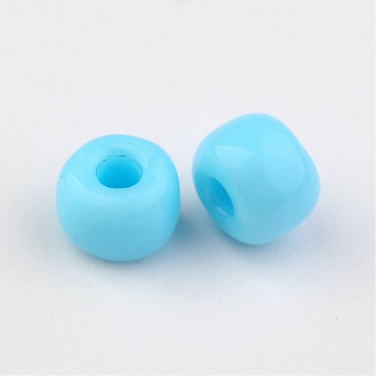 Seed Beads, Light Blue size 6/0 (3.6mm), 50 grams approx 465pcs