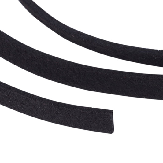 Faux Suede Cord,  Black Size: about 5mm wide, 1.5mm thick; about 5m/roll