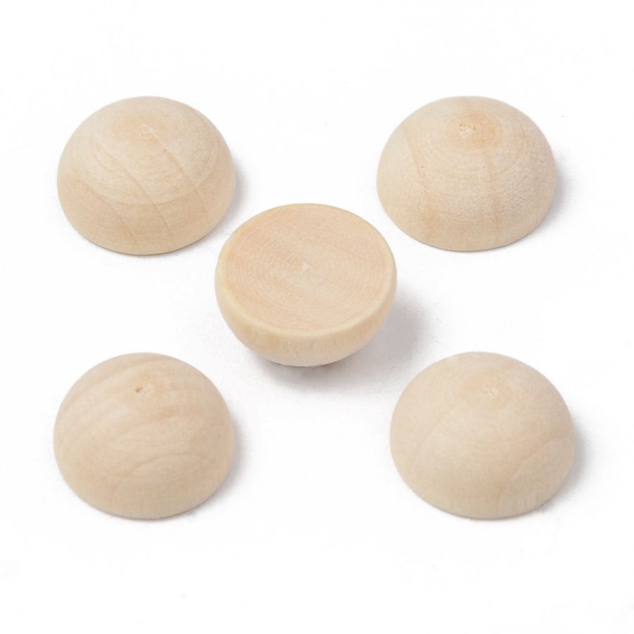 Cabochons, Unfinished Natural Wood, Undyed, Half Round/Dome, 15x8mm, 100pcs