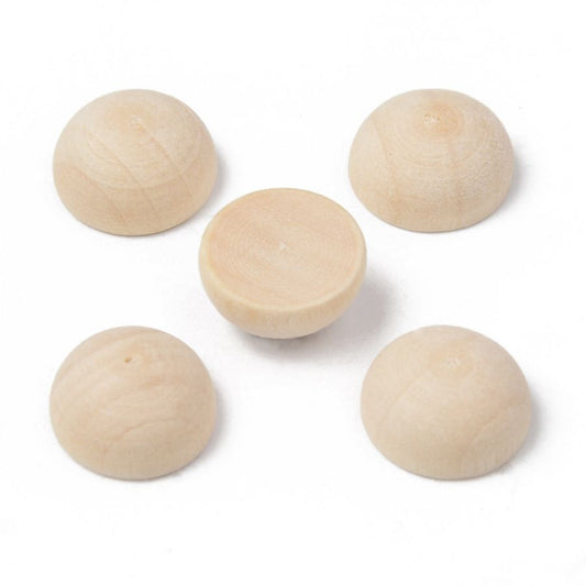 Cabochons, Unfinished Natural Wood, Undyed, Half Round/Dome, 15x8mm, 100pcs