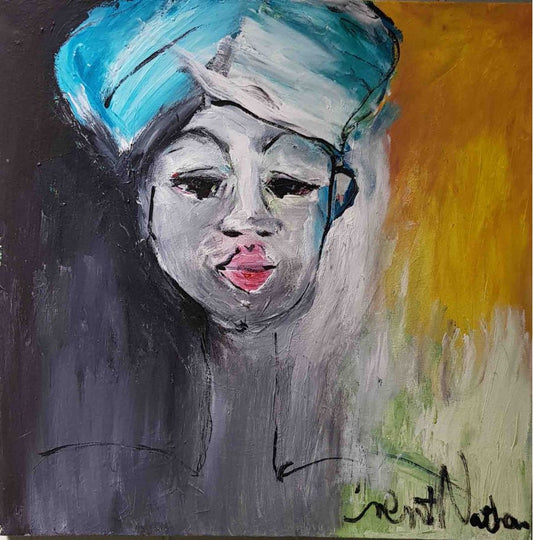 Blue Turban Yellow Sky by TRENT NATHAN