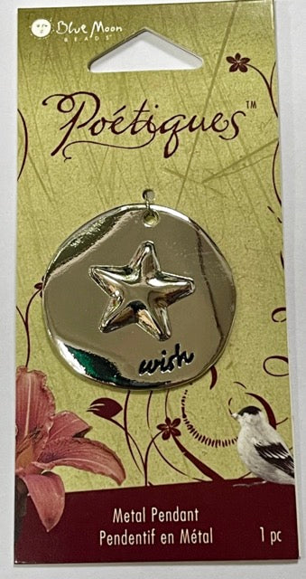 Blue Moon Poetiques Raised Icon Pendants, 30mm 1 pc - Wish