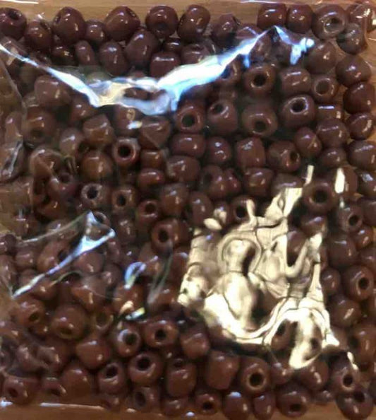 Seed Beads, Opaque Brown size 6/0 (3.6mm), 25 grams