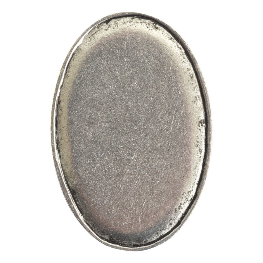 Oval Embroidery Kit - contains - Antique Silver pendant, tag and jumpring - 1 Set
