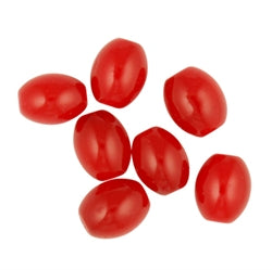 Glass Beads Oval 16x12mm Red 10pcs - Ribtex
