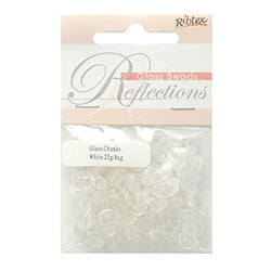 Glass Beads Round 10mm White 20pcs - Ribtex
