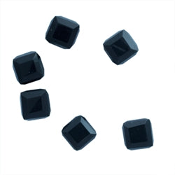 Glass Beads Square Faceted  10mm Black 10pcs - Ribtex