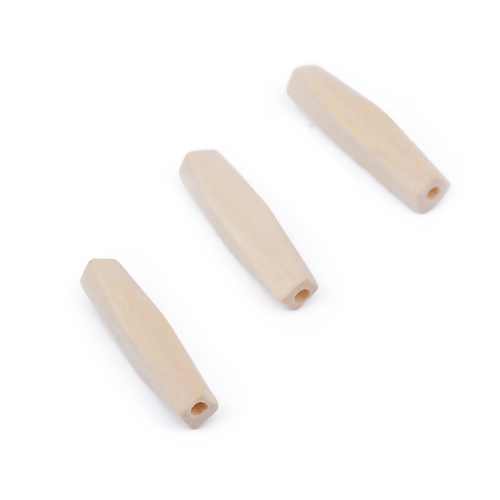 Wooden Beads, Faceted Irregular, 20mm x 6mm, 10pcs
