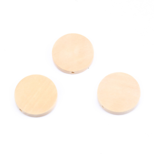 Wooden Beads, Round Flat, 20mm,50 ps