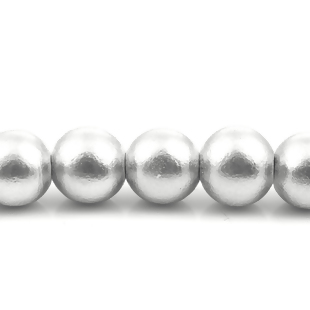Wooden Beads Round, 11mm, Silver,  2 x 45 cm strands
