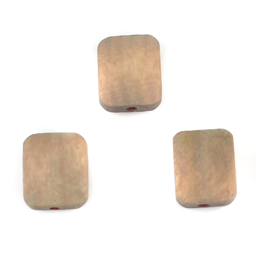 Wooden Beads, Rectangle light brown, 13mm x 11mm  20pcs