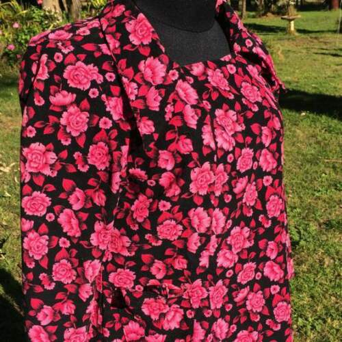 Dress Retro 70's - Handmade, pink flowers - Vintage - BRAND NEW