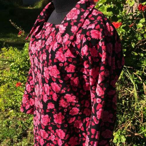 Dress Retro 70's - Handmade, pink flowers - Vintage - BRAND NEW