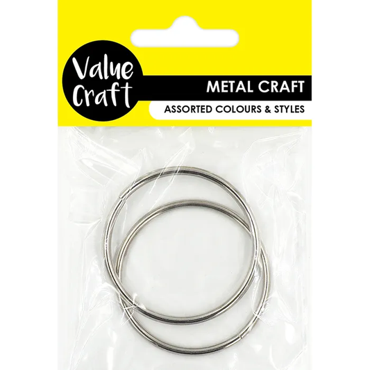 Solid Metal Rings 50mm 2 pcs  Antique Silver