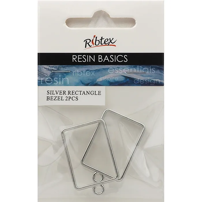 Open Back Bezel Frame Rectangle Design, 2pcs - For UV Resin