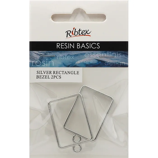 Open Back Bezel Frame Rectangle Design, 2pcs - For UV Resin