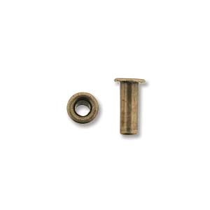 Eyelet Pack, Antique Brass 3/32" x 1/4in  48pcs - for leather jewellery making