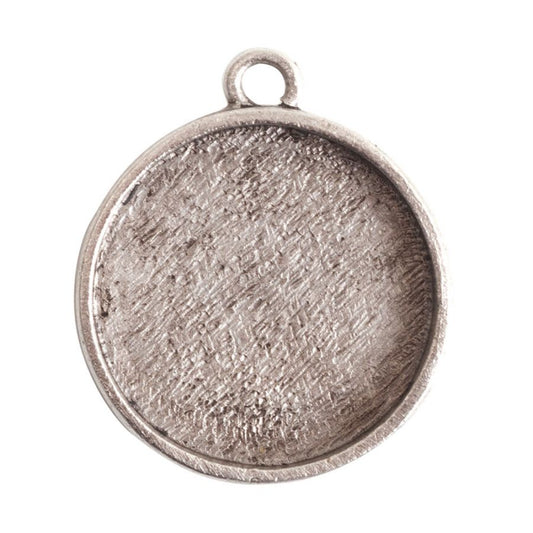 Medium Circle Embroidery Kit - contains - Antique Silver pendant, tag and jumpring - 1 Set