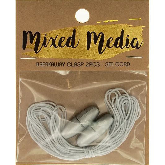 Breakaway Clasps, 2pcs plus 3 metres silver cord