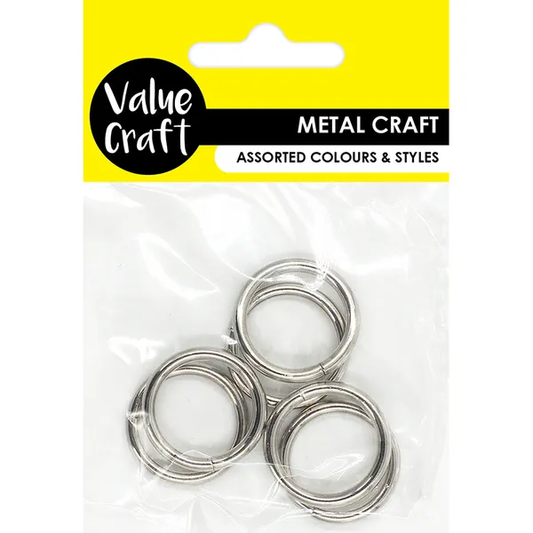 Solid Metal Rings 25mm 6 pcs  Antique Silver