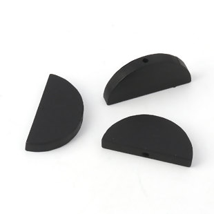Wooden Beads, Round Half, Black, 30mm x 14mm, 30pcs