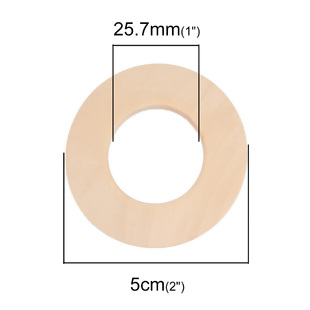 Wooden Beads Rings, 50mm, 20pcs,