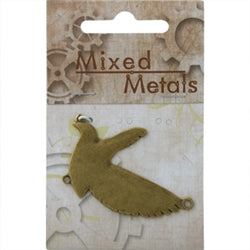 Antique Bronze Pendant, Flying Bird with 3 Loops 1pc, - Ribtex Mixed Metals