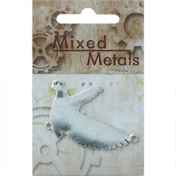 Antique Silver Feature Flying Bird with 3 Loops 1pc, - Ribtex Mixed Metals