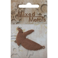 Antique Copper Feature Flying Bird with 3 Loops 1pc, - Ribtex Mixed Metals