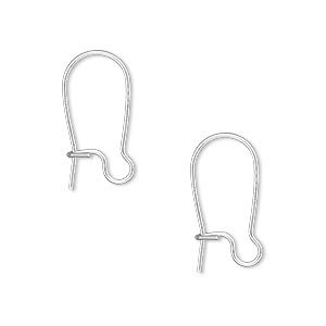 Silver Plated Kidney Wire, 18mm, 20pcs