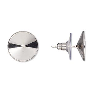 Stainless Steel Earring Stud fits Rivoli 14mm, 2 pairs