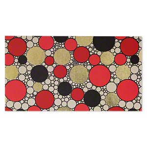 Paper, cotton fiber, multicolored, 11x6 inch rectangle with single-sided circle design. Sold per pkg of 2 sheets.