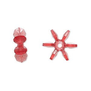 Acrylic Paddle Wheel/ Snowflake Beads, Transparent Red, 14 x5mm, 500pcs