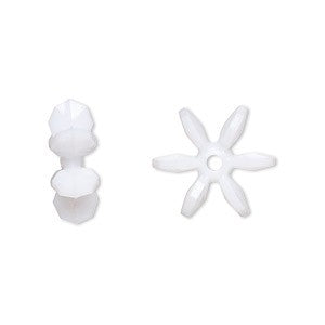 Acrylic Paddle Wheel/ Snowflake Beads, Opaque White, 14 x5mm, 500pcs