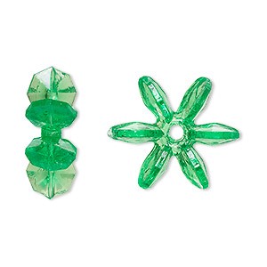 Acrylic Paddle Wheel/ Snowflake Beads, Transparent Green, 18 x7mm, 250pcs
