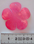 Shell - Hammershell Flower Pendant, 35mm Pink, 1pc