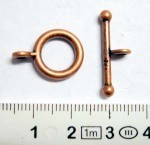 Antique Copper Plate Toggle Clasp, 10 sets