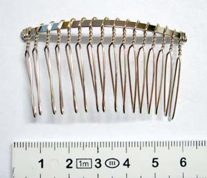 Hair Comb Wire, Antique Silver plate, 65mm x  35mm, 1 pc