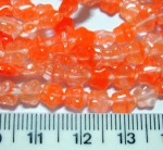 Czech beads Stars 6mm hurricane crystal/orange 5inch strand