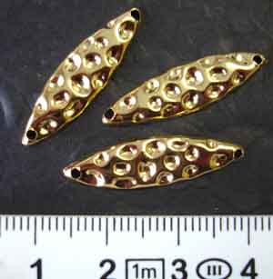 Metal Connector links gold plate, 27mm x 7mm, 10pcs