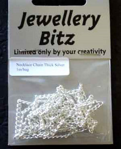 Silver Plate Chain, 3x1.8mm, 1 metre, Ribtex