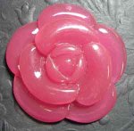 Lucite Huge Milky deep pink flower pendant 48mm x 10mm