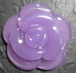Lucite Huge Milky purple flower pendant 48mm x 10mm