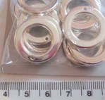 Silver Plastic Flat Donut Charm, 23mm 12 pcs