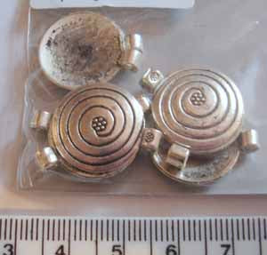 Antique Silver Charm Swirl Pendant, 20x15mm, 8pcs