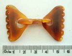 Horn, Golden, Necklace Feature Clasp 50mm ,6 rows, 1 set
