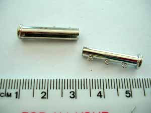Antique Silver Magnetic Connector,  5mm wide, 27mm long, hole: 0.8mm, 3 strand, 3pcs
